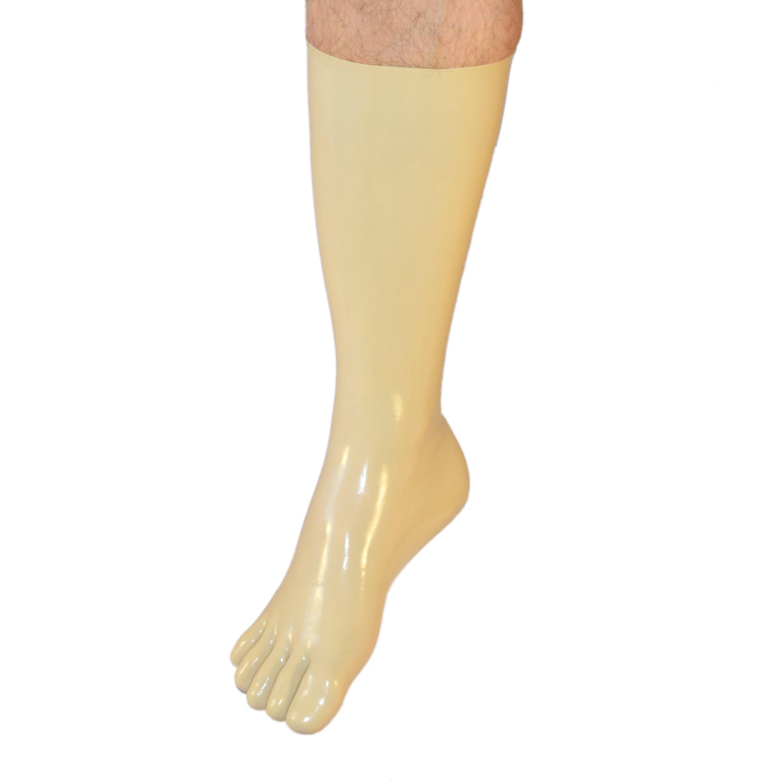 Rubberfashion Sexy Latex Zehensocke lang - extra dicke - Latex Zehen Socken wadenlang - Latex Strümpfe für Damen und Herren